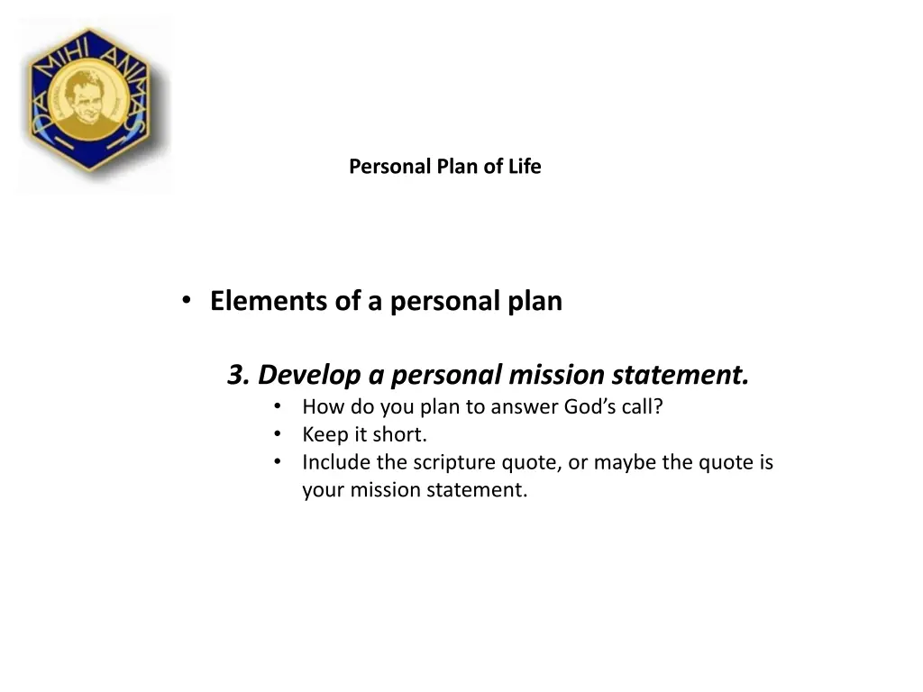 personal plan of life 1