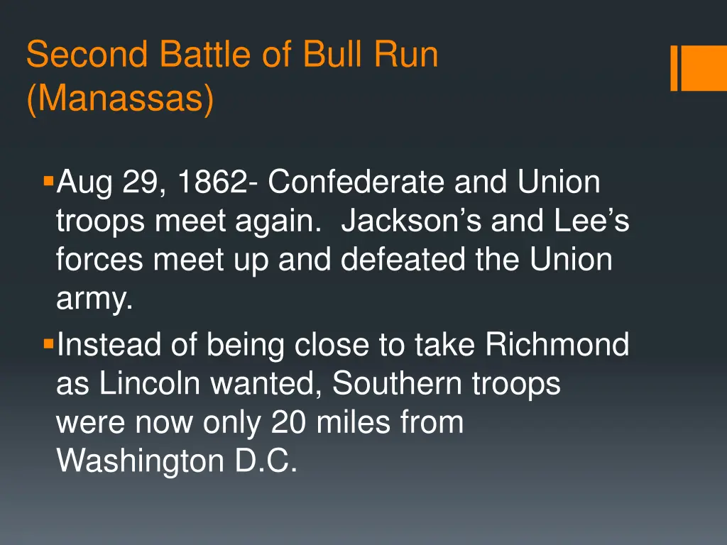 second battle of bull run manassas