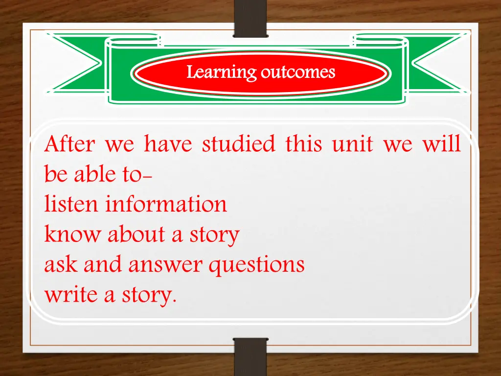 learning outcomes