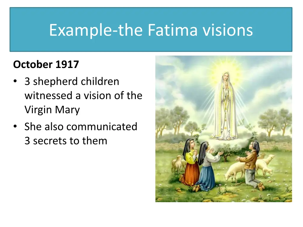 example the fatima visions