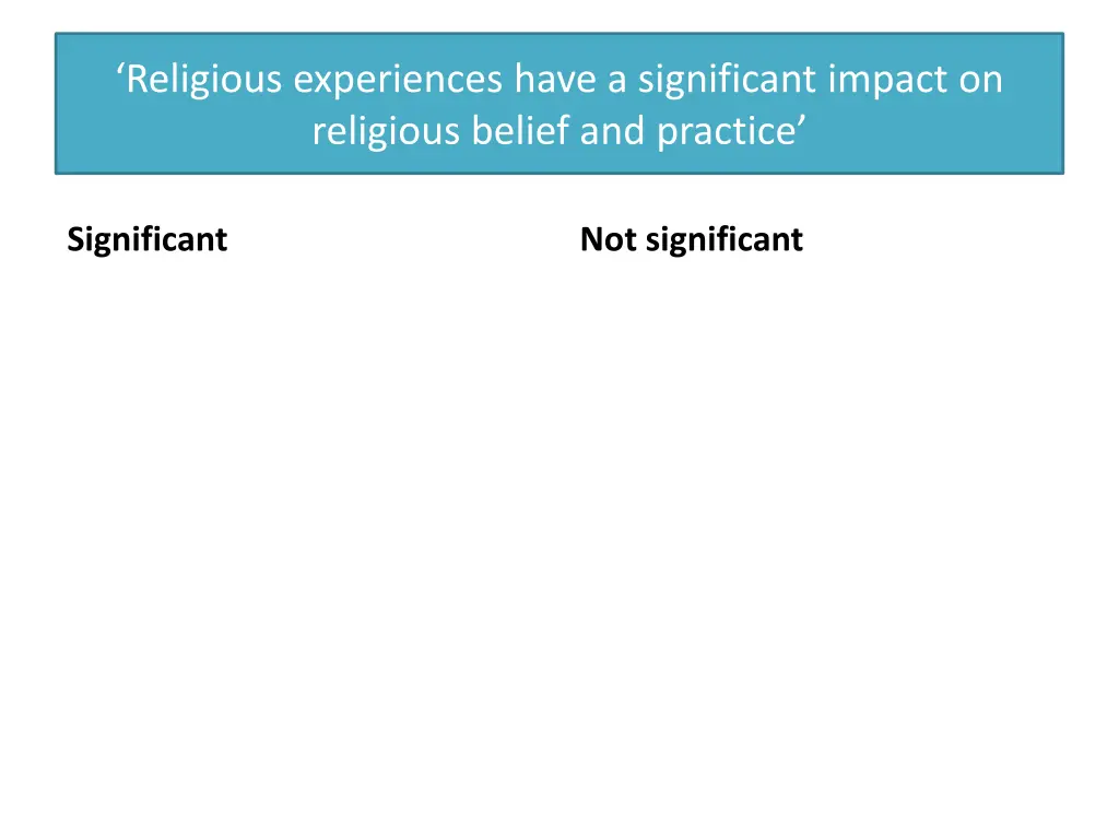 religious experiences have a significant impact