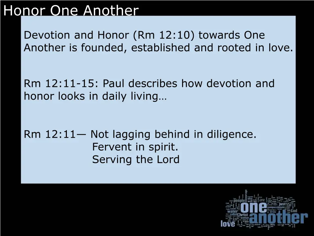 honor one another 1