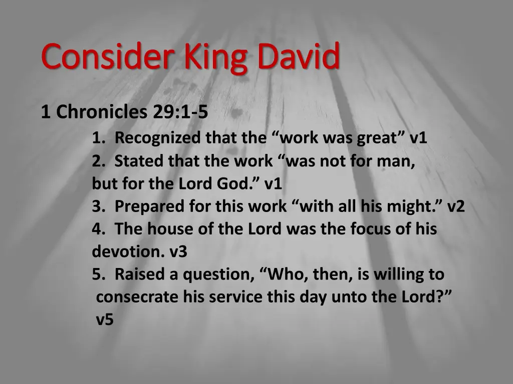 consider king david consider king david