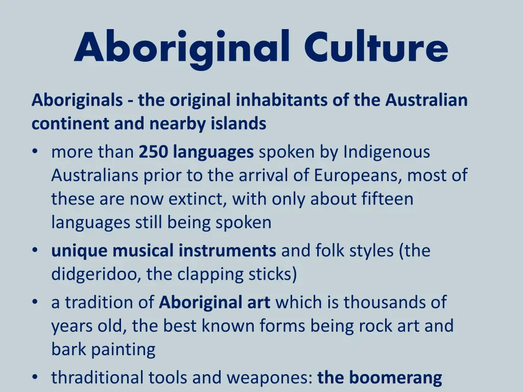 aboriginal culture