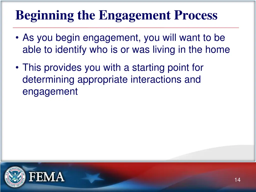 beginning the engagement process