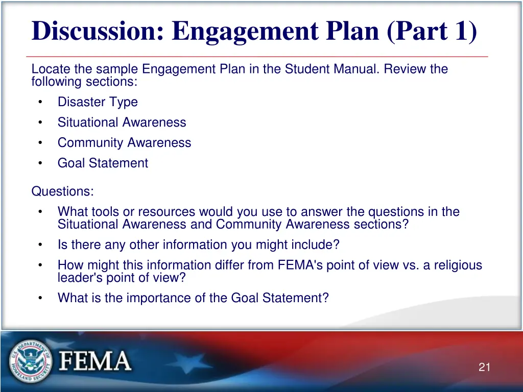 discussion engagement plan part 1