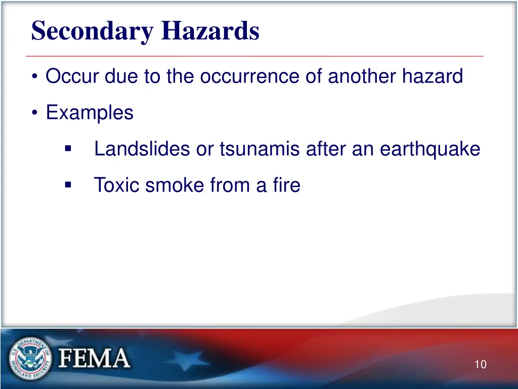 secondary hazards