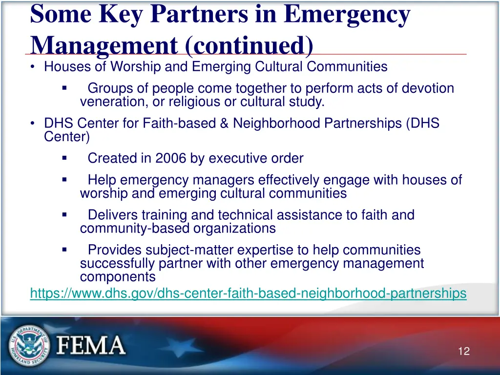 some key partners in emergency management 1