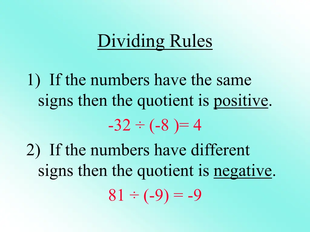 dividing rules