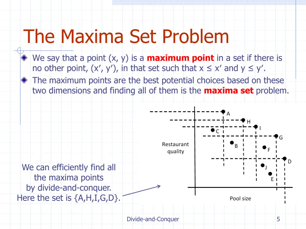 the maxima set problem