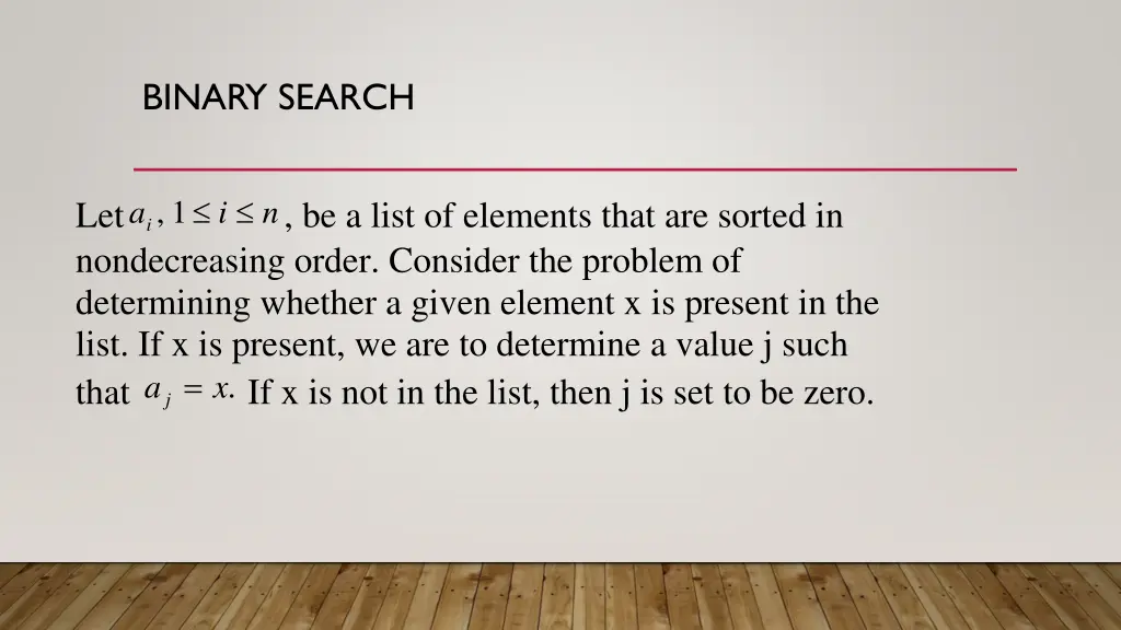 binary search