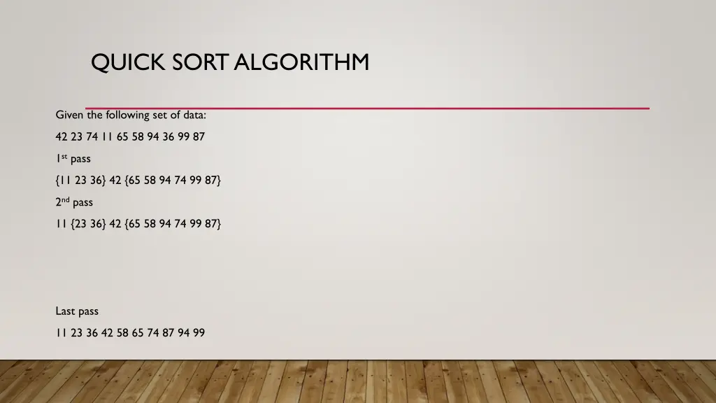 quick sort algorithm