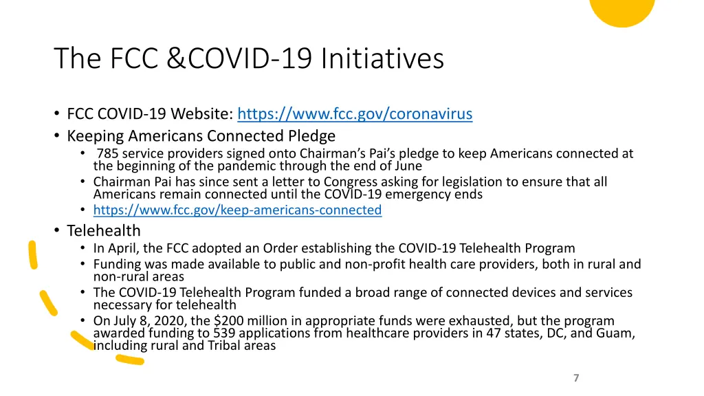 the fcc covid 19 initiatives