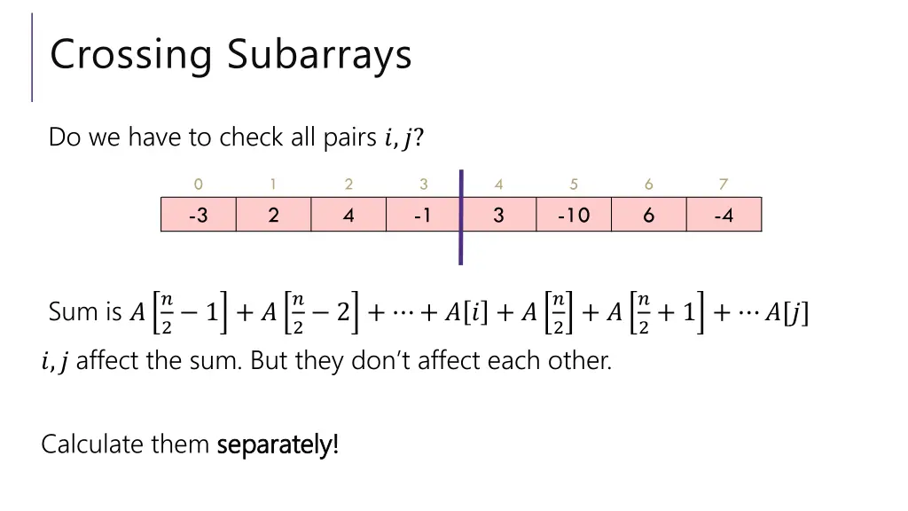 crossing subarrays