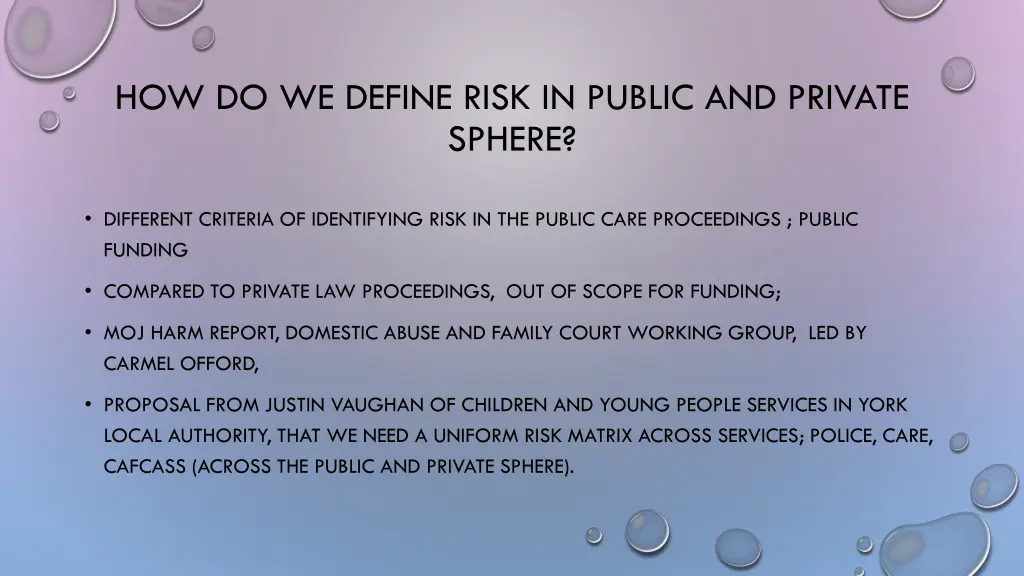 how do we define risk in public and private sphere