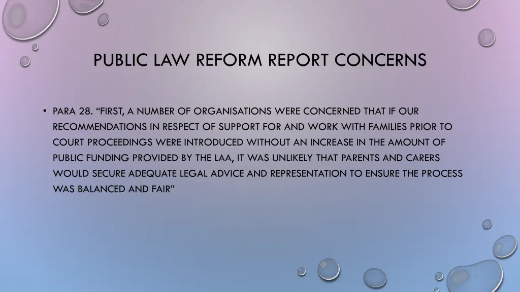 public law reform report concerns