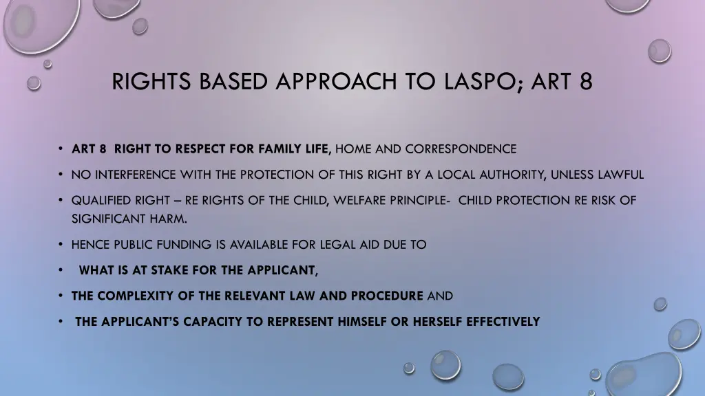 rights based approach to laspo art 8