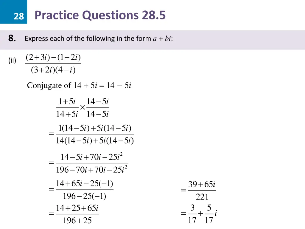 28 practice questions 28 5 32