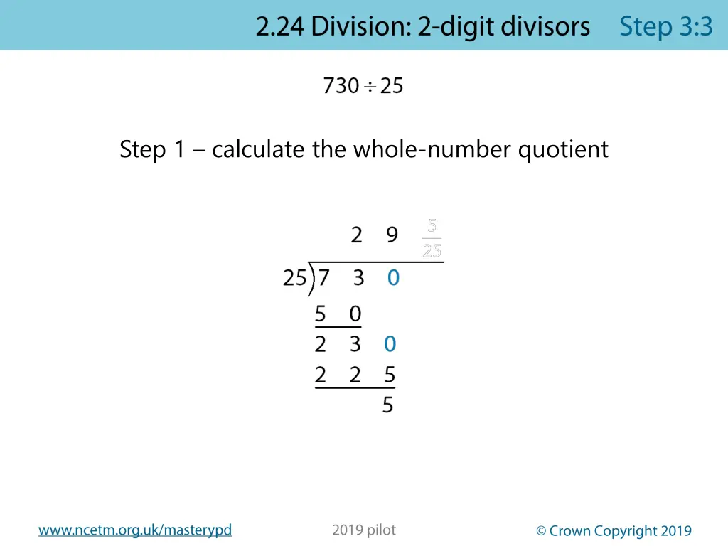 step 1 calculate the whole number quotient