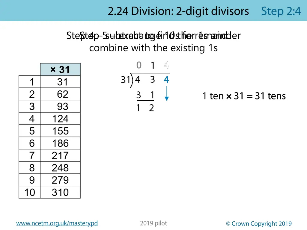 step 4 subtract to find the remainder step