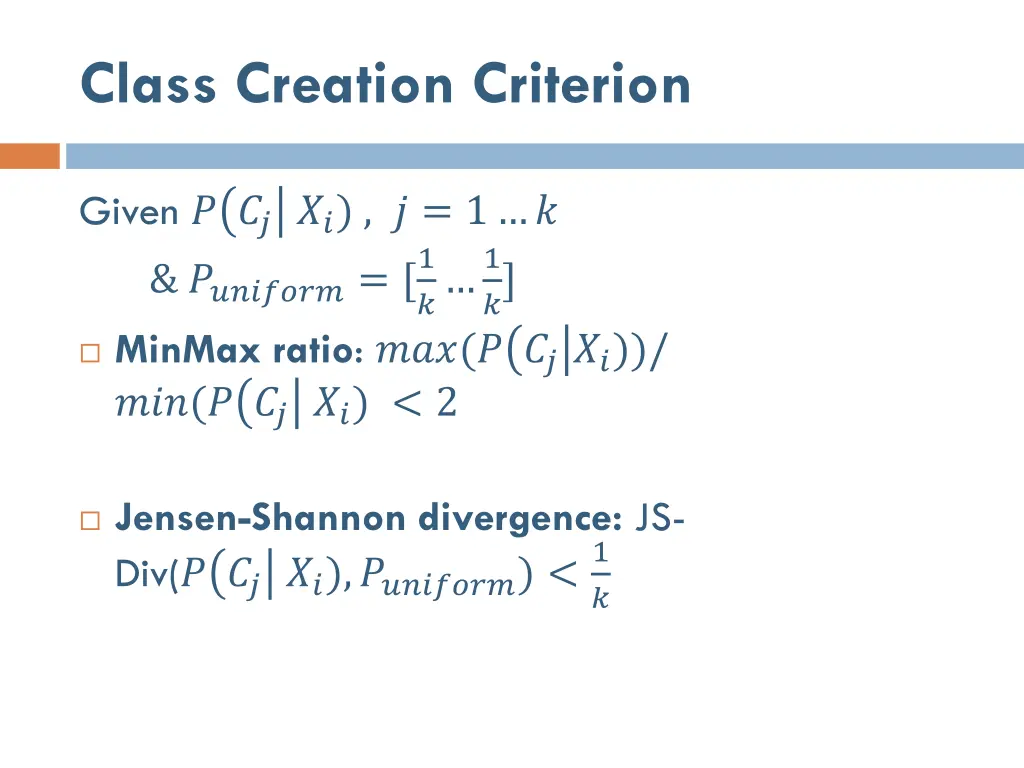 class creation criterion