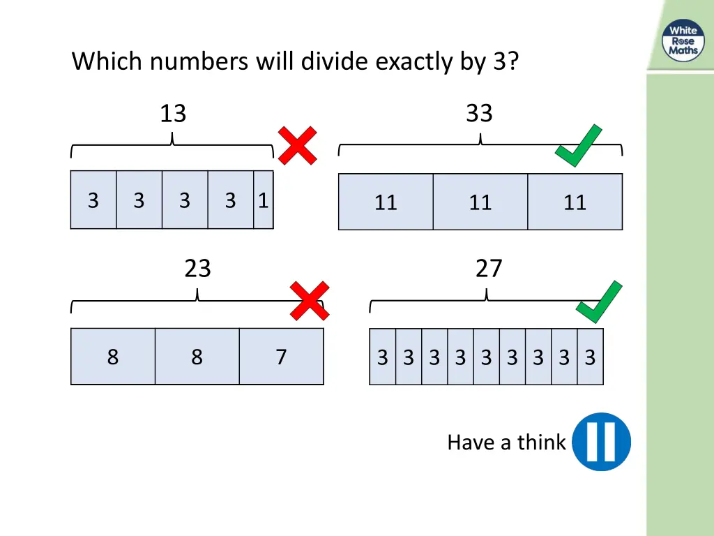 which numbers will divide exactly by 3