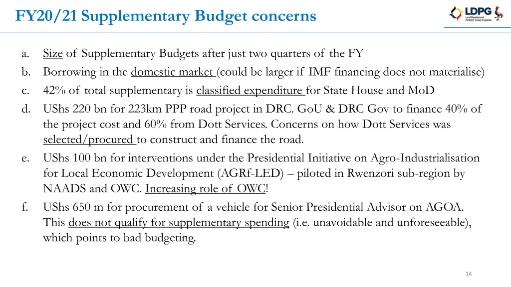 fy20 21 supplementary budget concerns