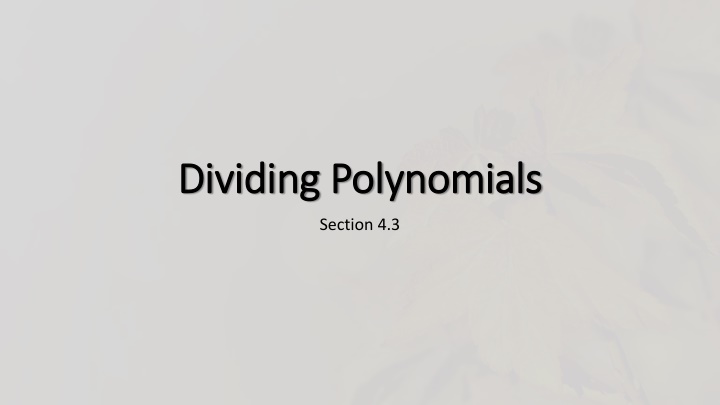 dividing polynomials dividing polynomials