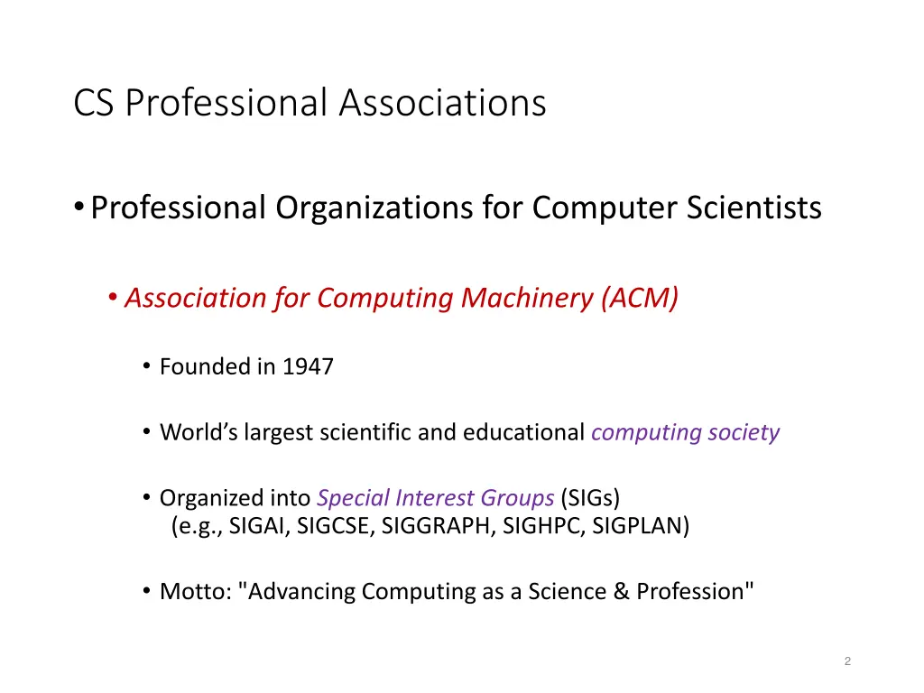 cs professional associations