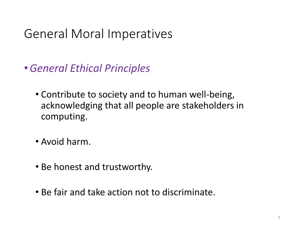 general moral imperatives