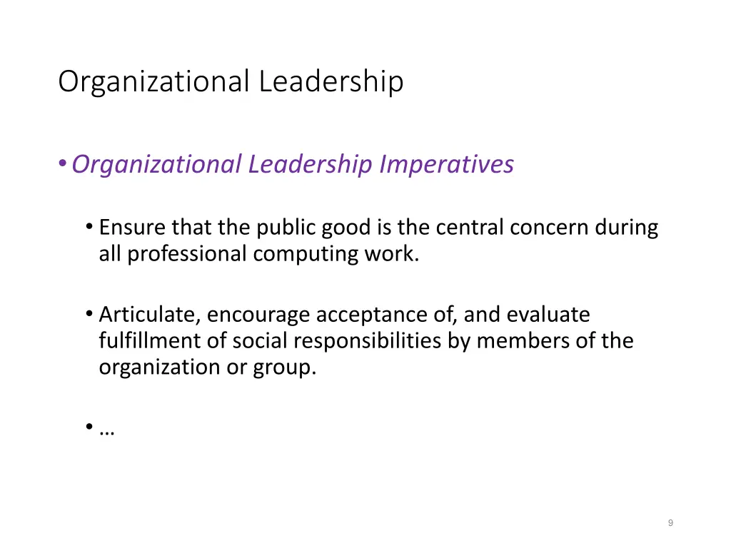 organizational leadership