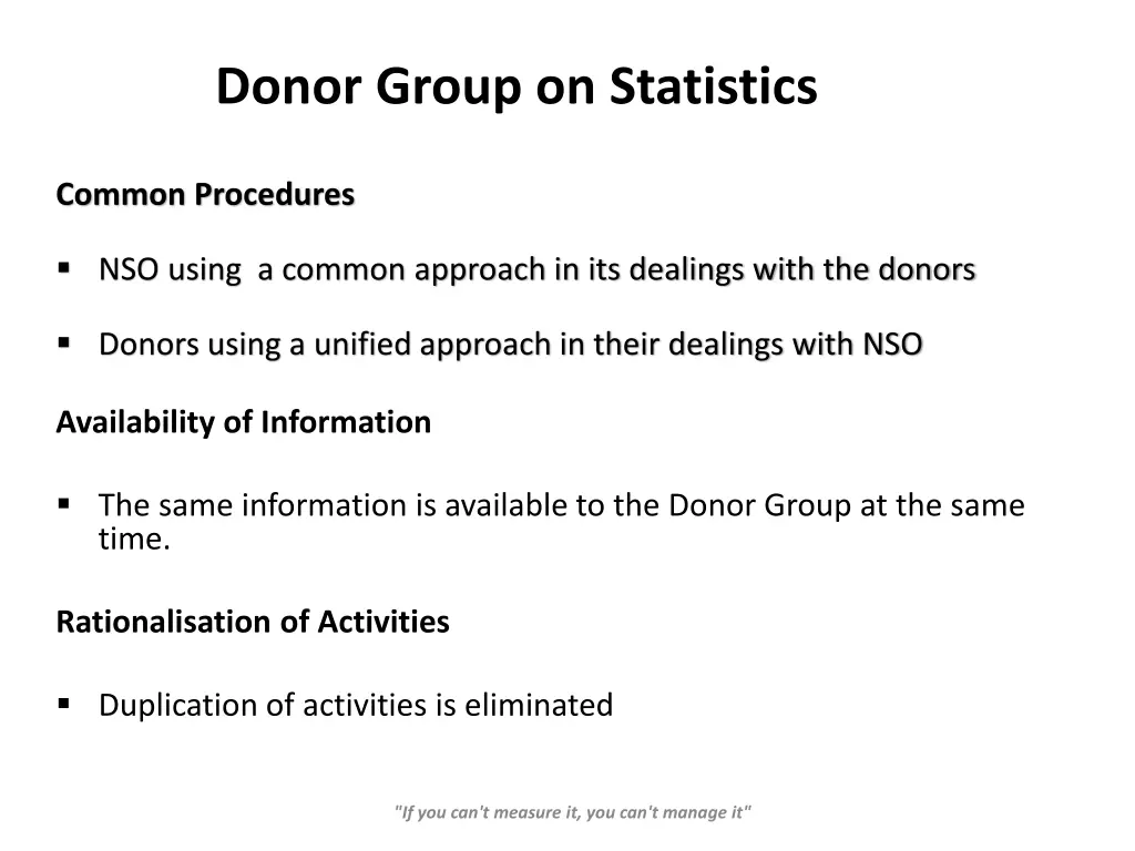 the donor group on statistics cont d