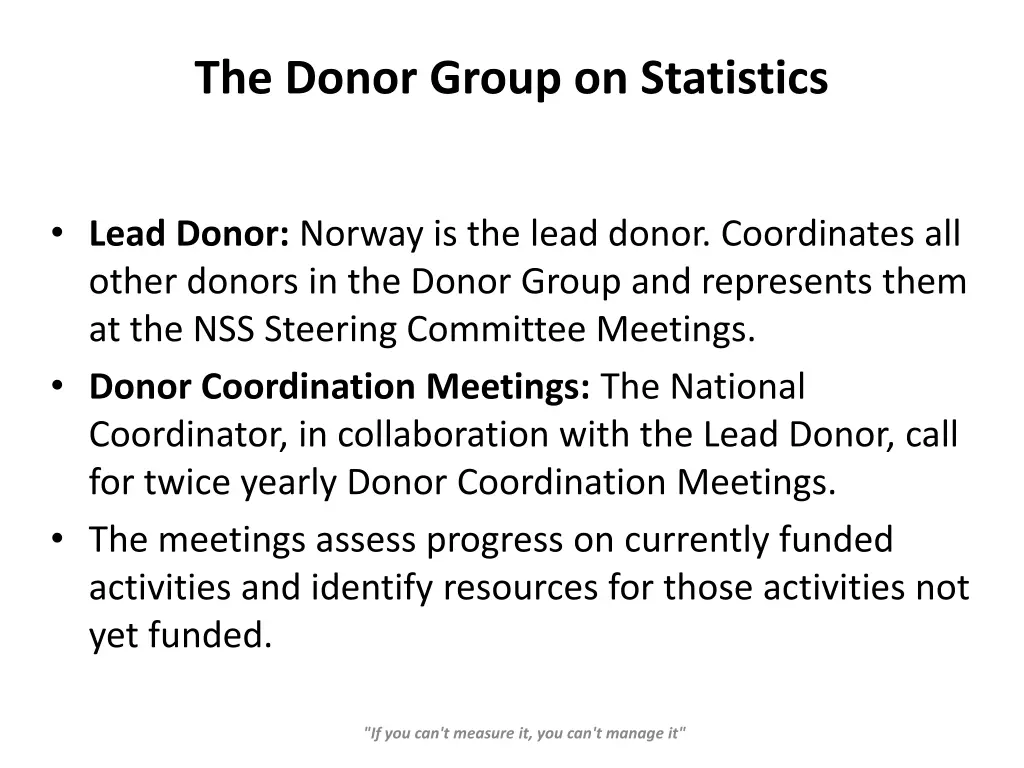 the donor group on statistics