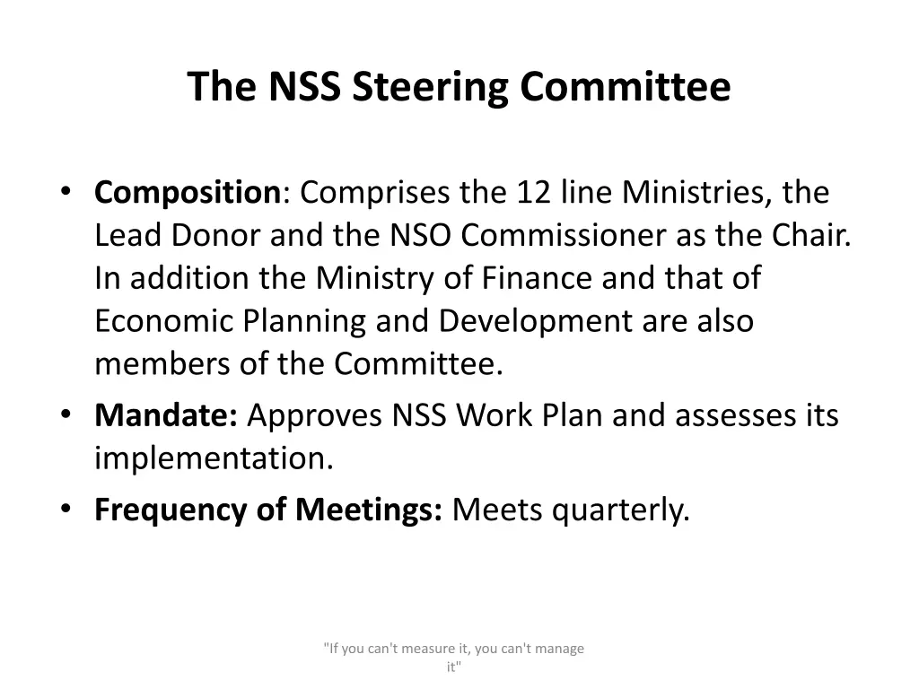 the nss steering committee