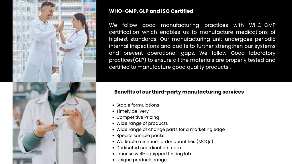 who gmp glp and iso certified