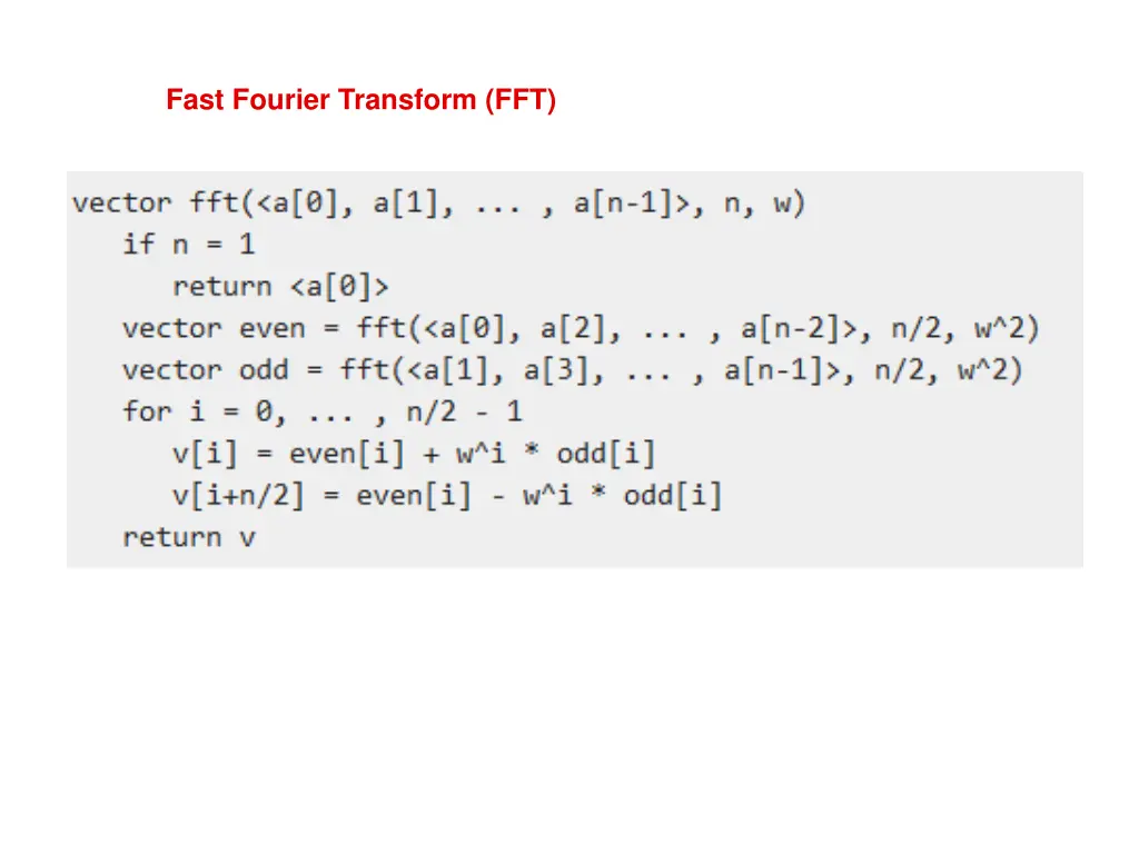 fast fourier transform fft