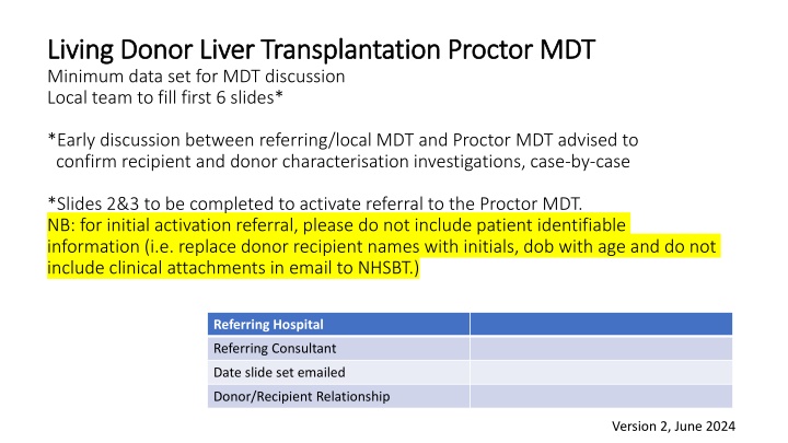 living donor liver transplantation proctor