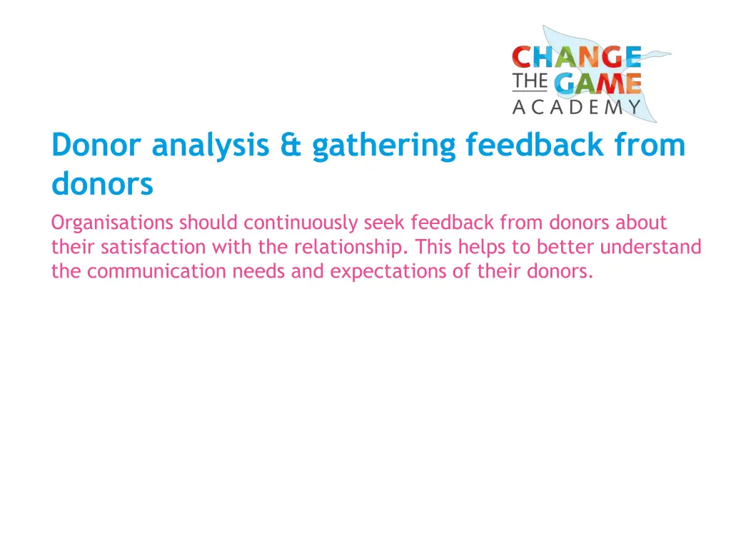 donor analysis gathering feedback from donors 1