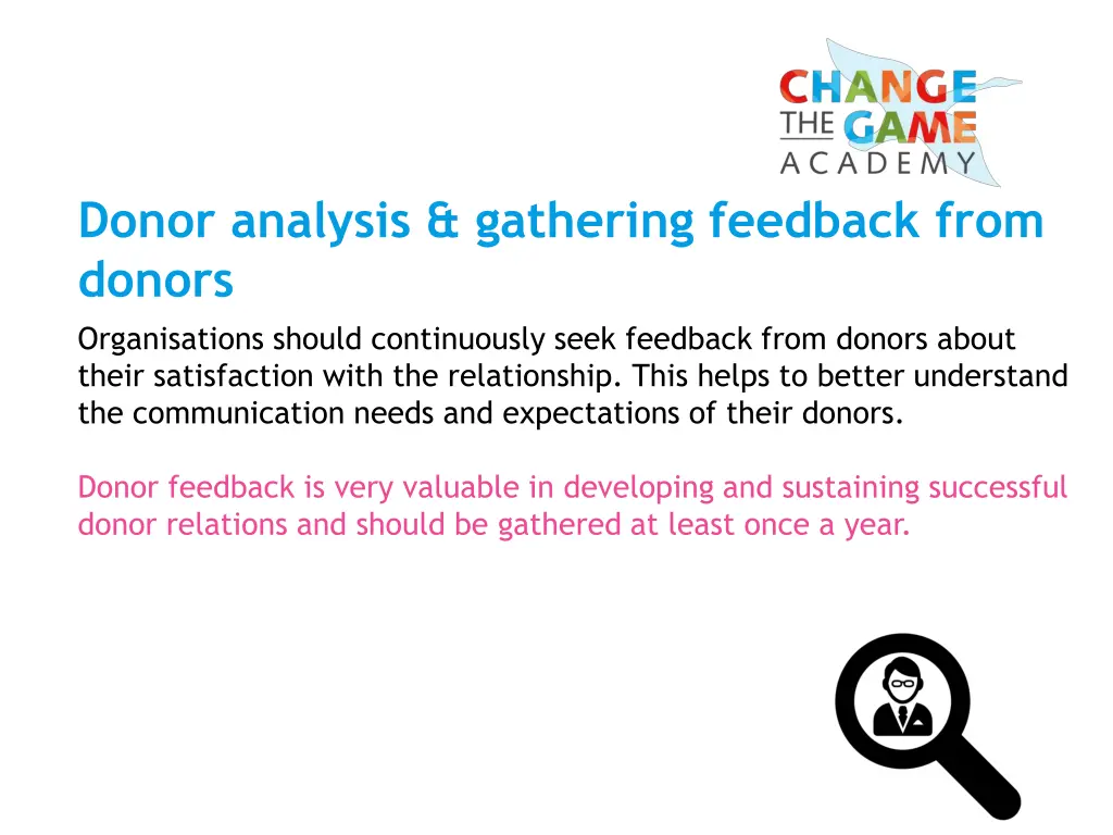 donor analysis gathering feedback from donors 2