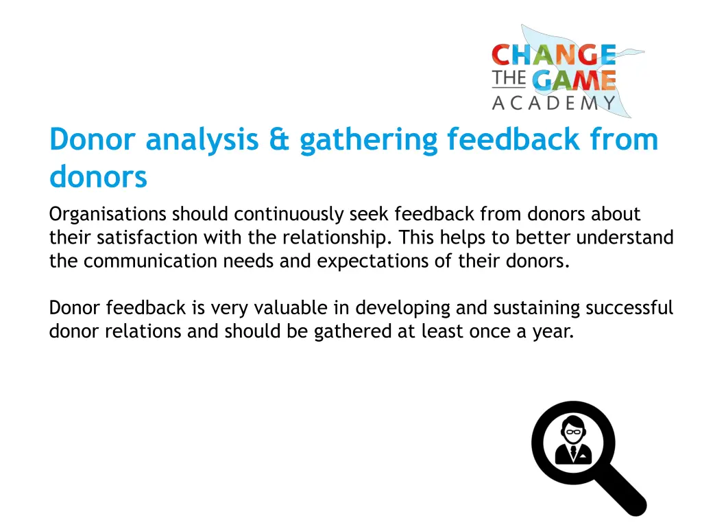 donor analysis gathering feedback from donors 3