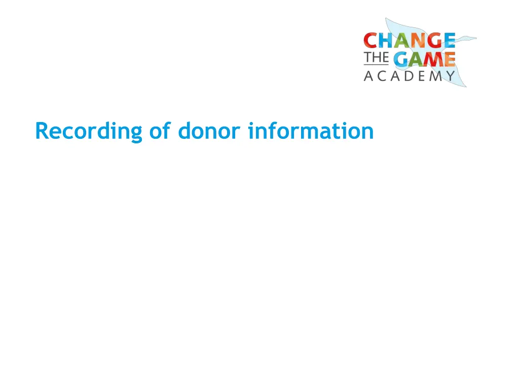 recording of donor information