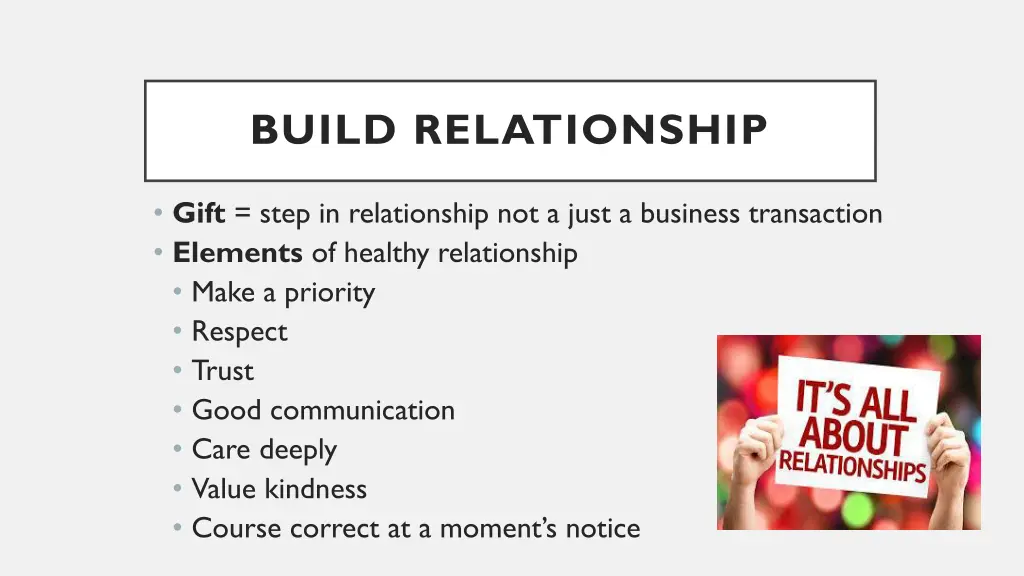 build relationship