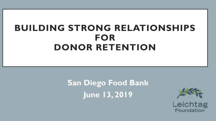 building strong relationships for donor retention