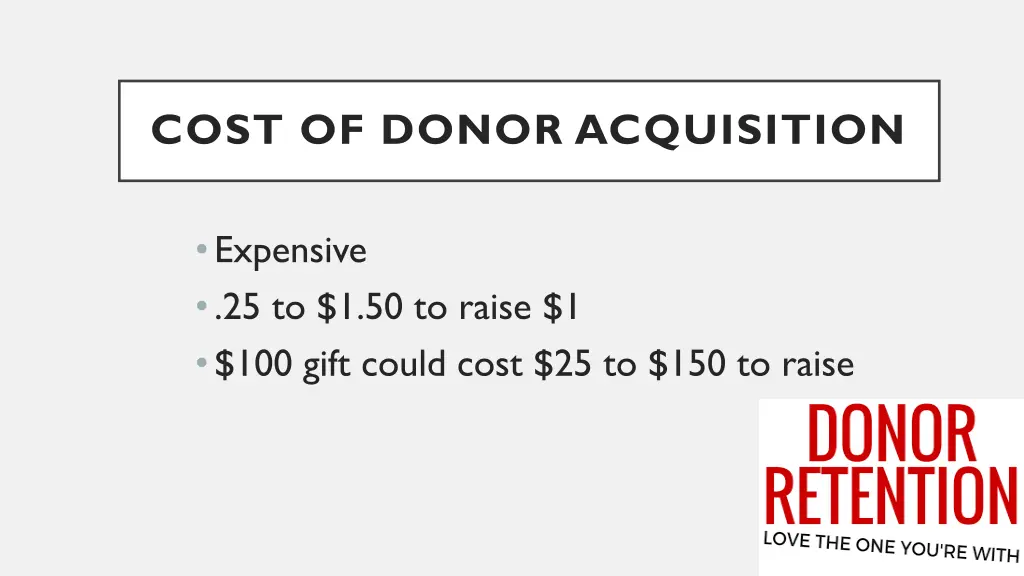 cost of donor acquisition