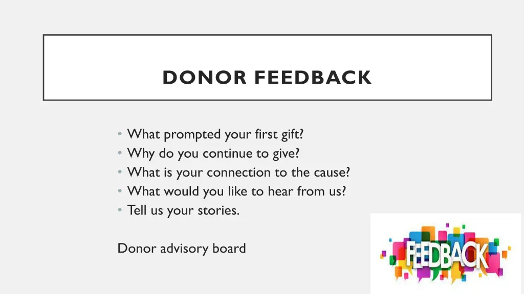 donor feedback