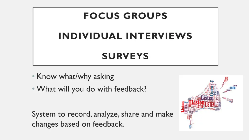 focus groups