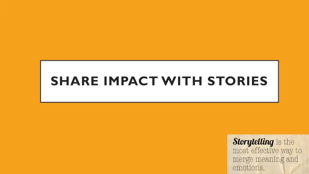 share impact with stories