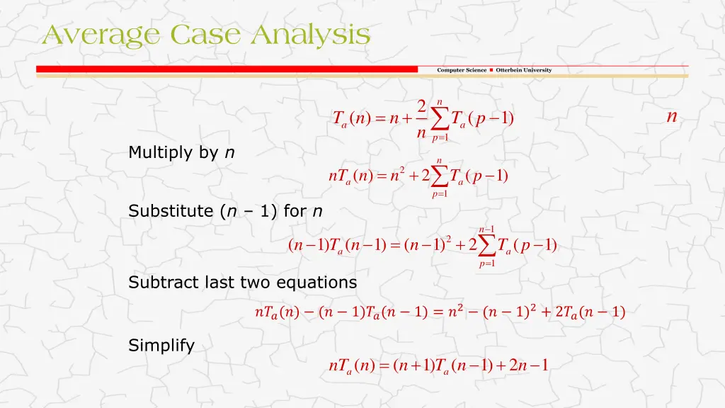 average case analysis 2