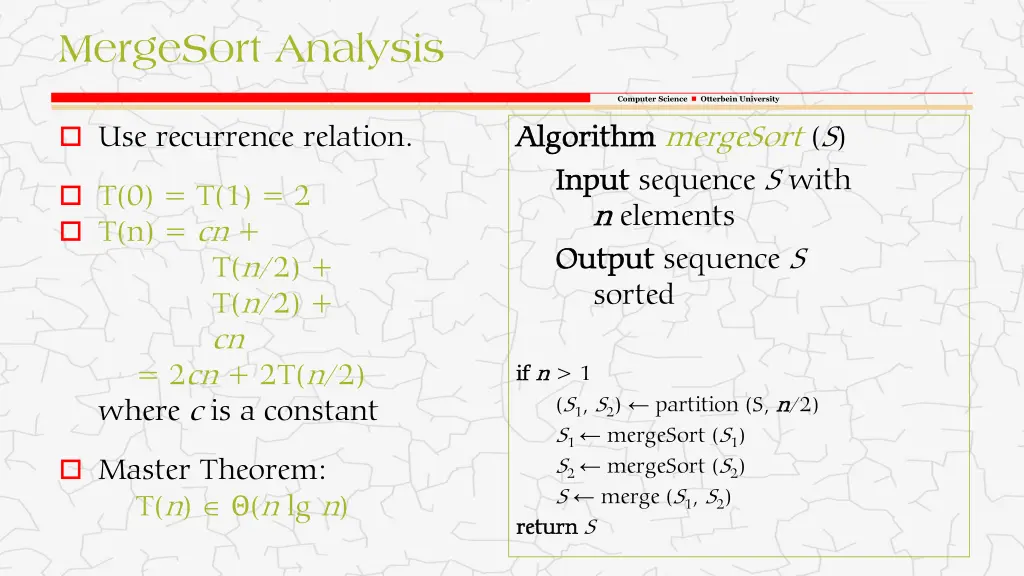 mergesort analysis