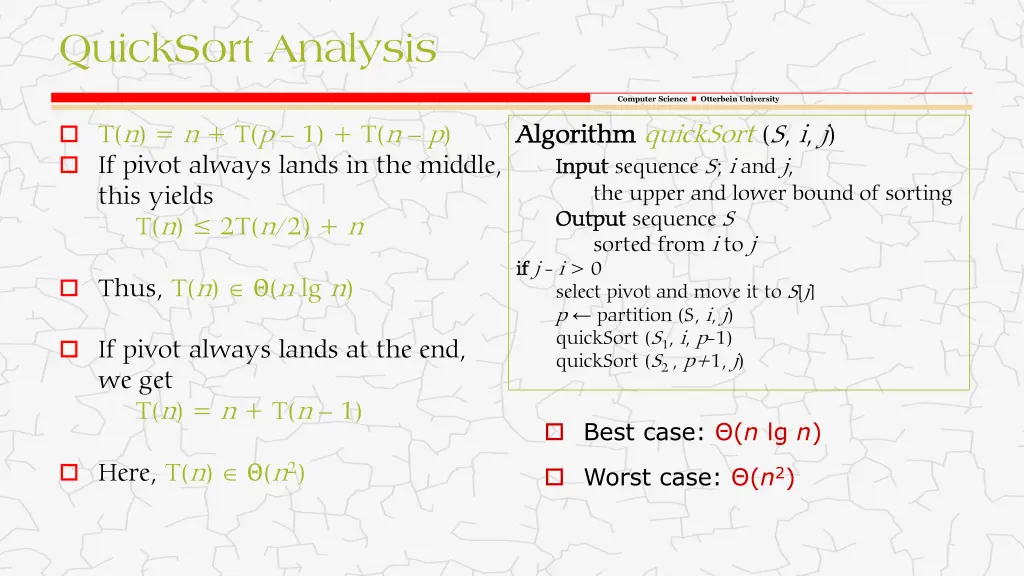 quicksort analysis